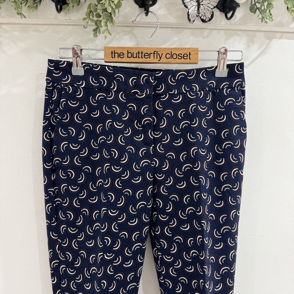 Boden Geometric Half Rainbow Navy Chino Pants Size 6 - Picture 3 of 5